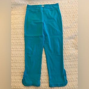 Blue pants with ruffle! Stretchy and cute!